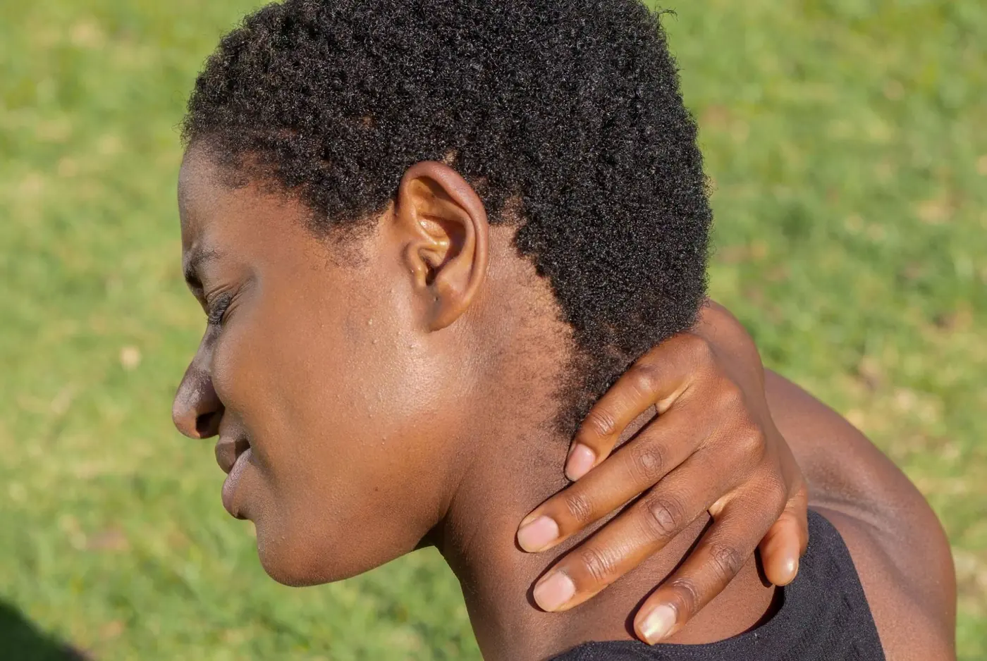 A gentle chiropractic adjustment of the upper back and shoulder